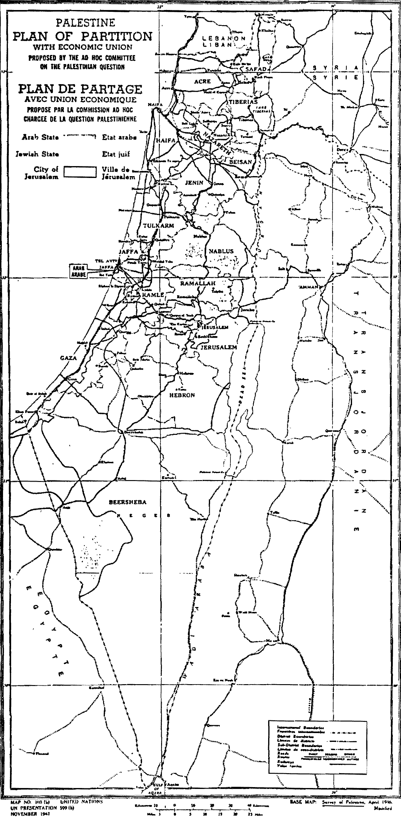 Map of Palestine and Israel
