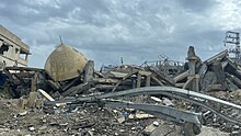 A mosque in Gaza destroyed